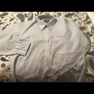 Kirkland long-sleeve button-down collared shirt.